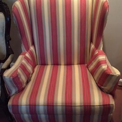 Matching Striped Armchairs.