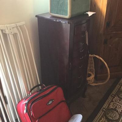 Baby gate and luggage 