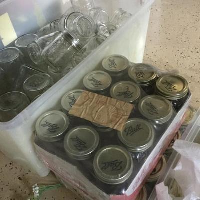 Boxes of mason jars 