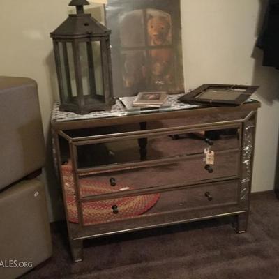 Glass mirrored dresser ( damage which can be fixed on side ) 