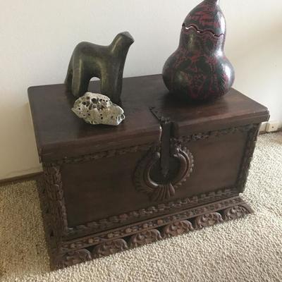 Brazilian carved chest made from embuia wood