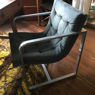 Mid Century Chrome Scoop Chair