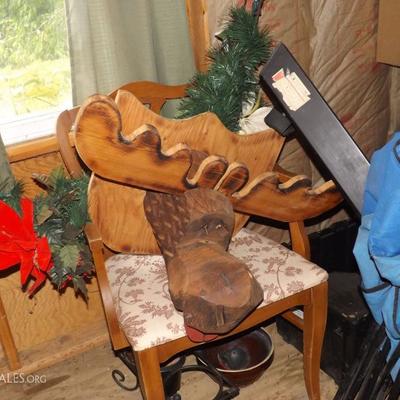 Wood Carved Moose