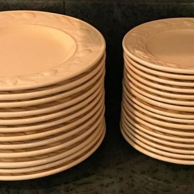 Set of dinner and luncheon plates. Made in Spain.