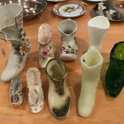 Miniature porcelain shoe collection - Limoges France and others