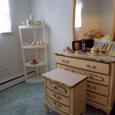 Girl's Bedroom Furniture (Twin Bed, Mattress & Box-spring, Night Table, Dresser w/Matching Mirror)