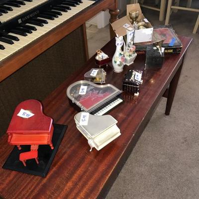 WIND UP MUSIC BOXES, SOME SHAPED LIKE PIANO
