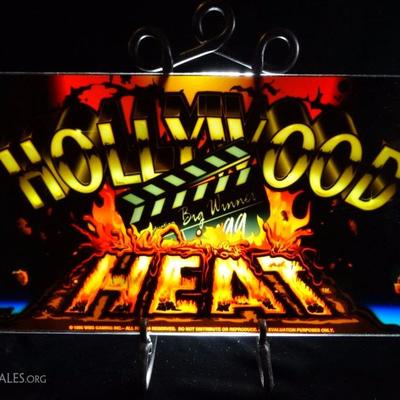 HOLLYWOOD HEAT PAINTED SLOT MACHINE BACKGLASS PANEL