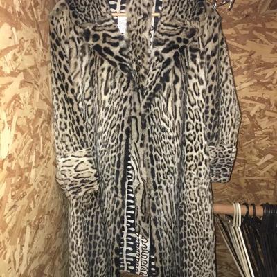 Authentic & Vintage Ocelot Fur Coat.