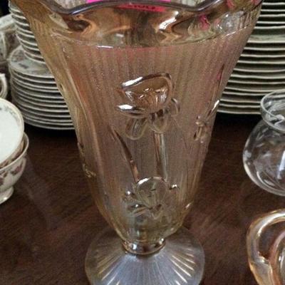 Carnival Glass Marigold Iridescent 9 inches Iris/Herringbone Pattern Vase
$15.00