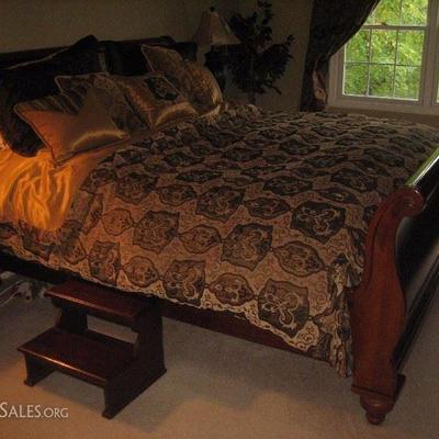 King Size sleigh bed with mattress $425 sold