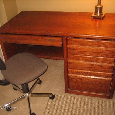 Solid wood desk with keyboard drawer $50