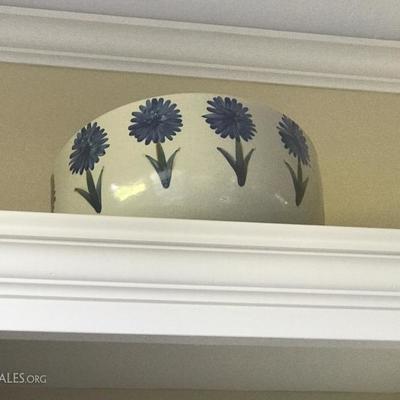 Blue Floral Pottery Bowl