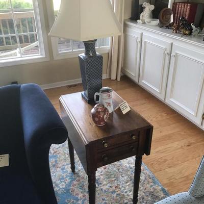 Two Drawer Pine End Tables Sewing Stands