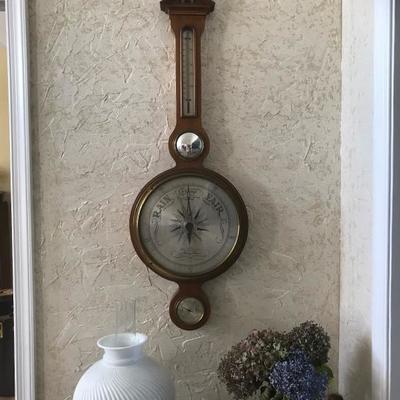 Antique Banjo Barometer Clock by Airguide