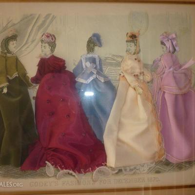 Godey enhanced fashion shadow box.