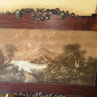 Early 1900's Etching, Antique Frame, ordered from Sears Roebuck catalogue