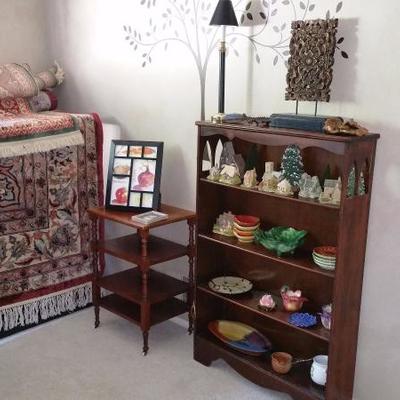 Antique bookcase & side table