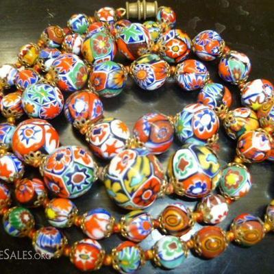 Millefiori beads by Moretti.  28