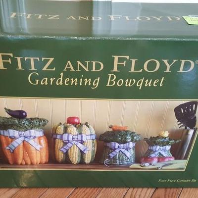 Fitz and Floyde canister set still new in box