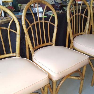 (4) Bamboo vintage chairs