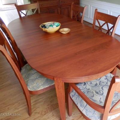 Canal Dover Furniture Co. Cherry Dining Set Table w/6 Chairs, China Cupboard, & Side Board
