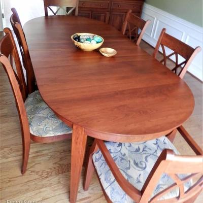 Canal Dover Furniture Co. Cherry Dining Set Table w/6 Chairs, China Cupboard, & Side Board