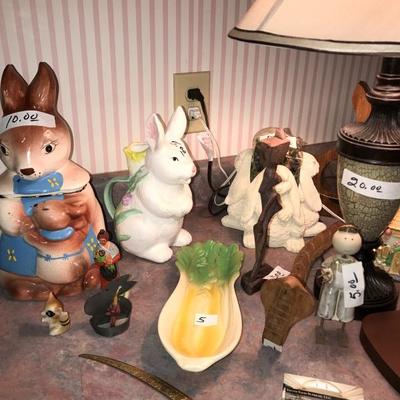 LOTS OF SMALL ITEMS, BUNNY, FIGURINES