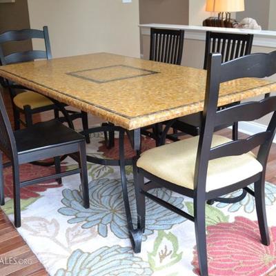 Arhaus tile top kitchen table with 6 chairs