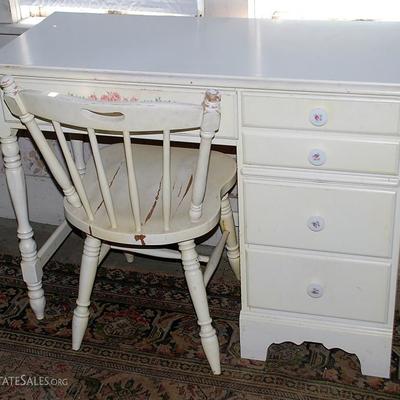 1 of 2 White Painted Desk and Chair