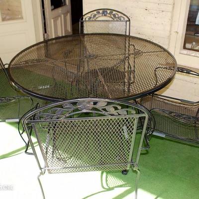 Black Wrought Iron Patio Table & Chairs