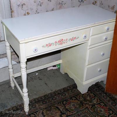 1 of 2 White Painted Desk and Chair