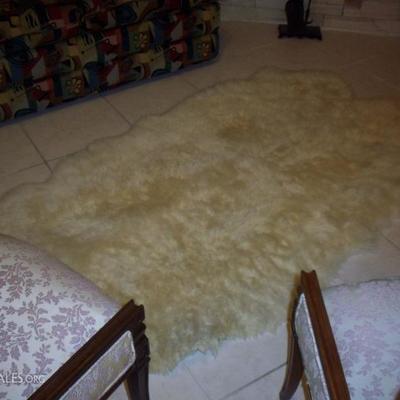 Fur area rug