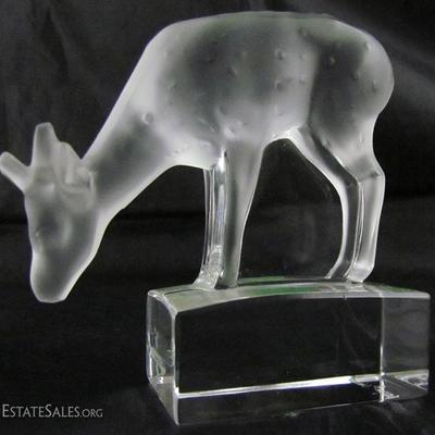 Lalique Crystal Deer/Fawn Figurine (3 1/4