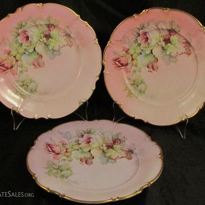 Imperial China Germany Gold Trim Hand Painted Porcelain Plates 