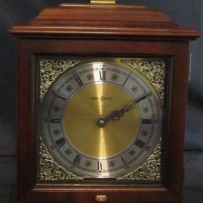 Howard Miller Brass Face Wooden Case Carriage Clock. Battery Operated.