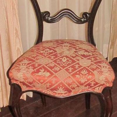 Vintage Stylized Balloon Back Side Chair on Cabriole Legs