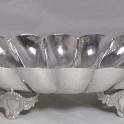 Silver Plate, Footed Oval Dish with Handles (12