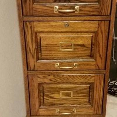 Beautiful Full Size Oak File Cabinet