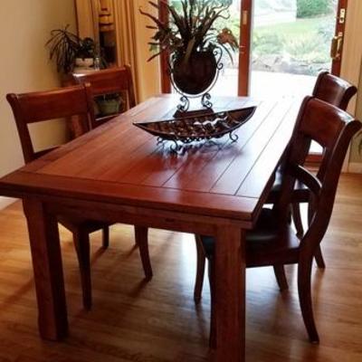 Solid Mission Style Dining Table with 6 Chairs