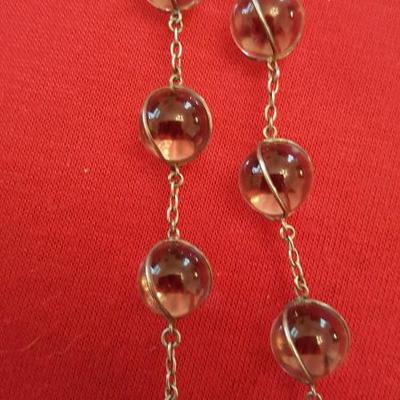 Pools of Light Rock Quartz Necklace and Earrings in Sterling. 40 Bead Necklace!!  (homeowner has set a reserve price)