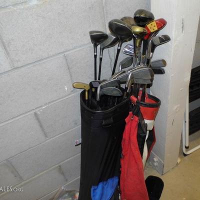 the black bag of Golf Clubs are not for Sale