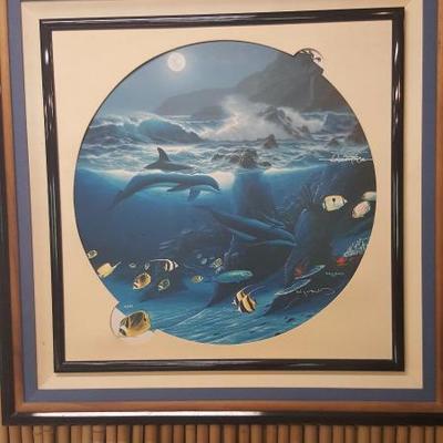 Robert Wyland Dolphin Moon  numbered repligraph 