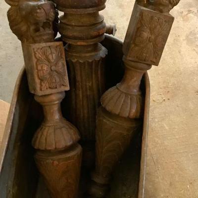 Carved solid wood architectural pieces