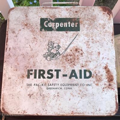 Carpenter First Aid Kit Vintage Korean War Kit, First Aid Kit Aeronautics US Korean War
