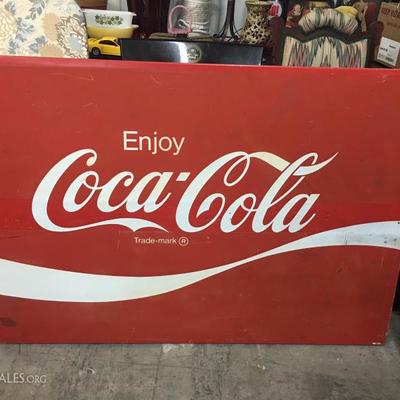 1970's Coca-Cola large metal advertising sign