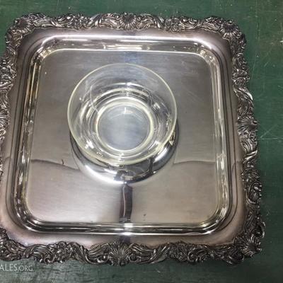 Silver plate serving dishes