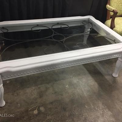 Glass top coffee table