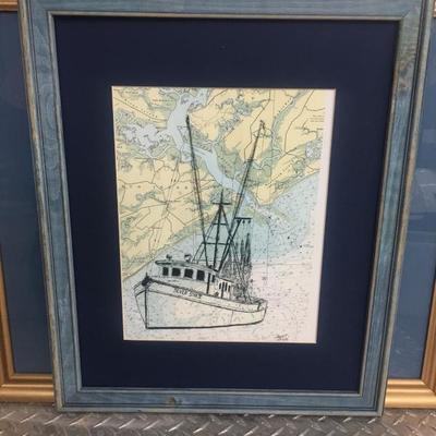 Nautical map artwork