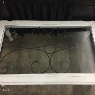 Glass top coffee table